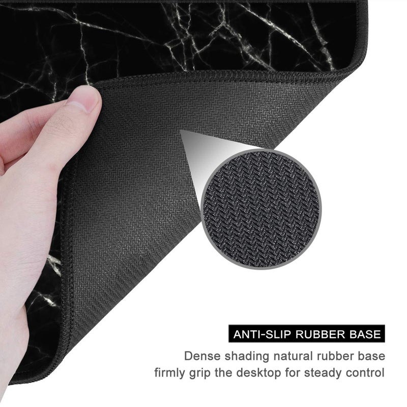 Auhoahsil Mouse Pad, 12 x 10 in Nature Marble Theme Computer Mouse Pad for Desk, Premium-Textured Non-Slip Rubber Stitched Edges Waterproof Square Mouse Mat for Gaming Work Wireless Mice, Black - Image 5